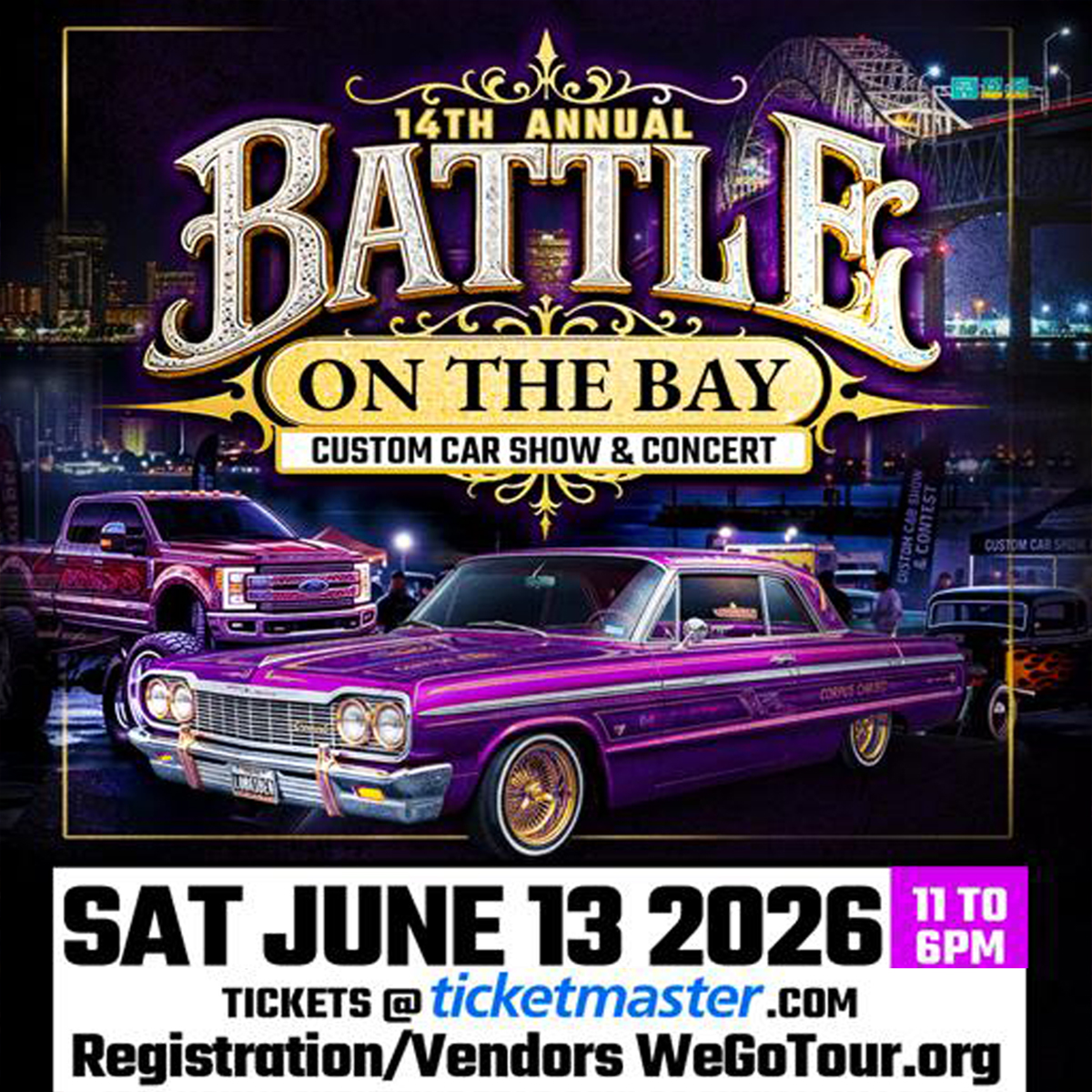 14th Annual Battle on the Bay – Custom Car Show & Concert 